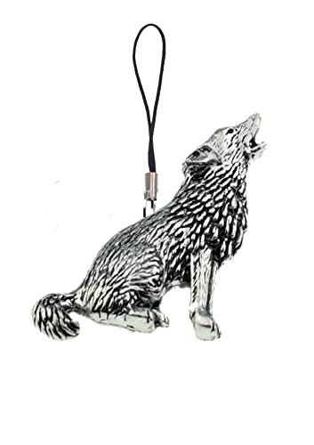 Hoardersworld Wolf Bag / Phone Charm in Fine English Pewter, Handmade (Tshw)