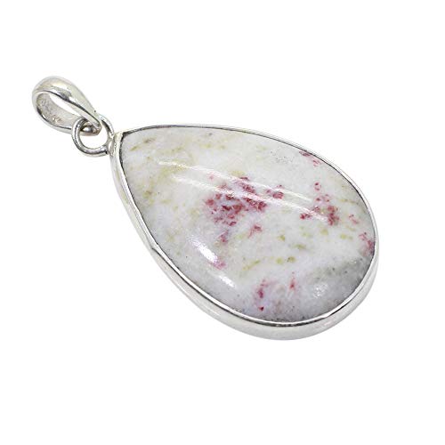 Shilpi Impex 925 Sterling Silver Cinnabar Jasper Cabochon Gemstone Bezel Pendant for Girls (37)