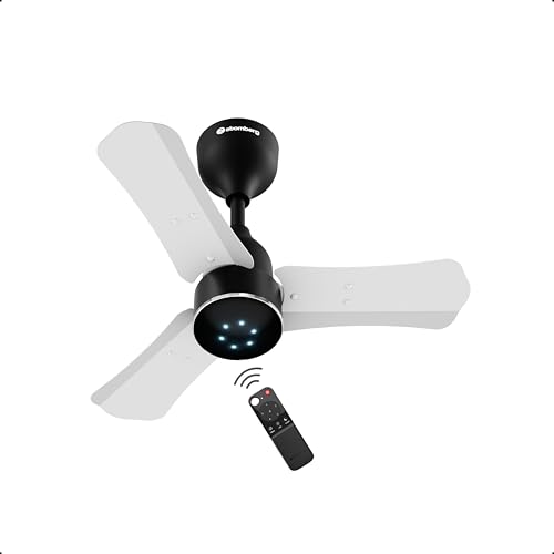 atomberg Renesa Halo Smart 600mm BLDC Ceiling Fan with IoT & Remote | 5 star | High Air Delivery | Low noise operation | LED Speed Indicator | Sleek Design | 3 Year Warranty|White & Black