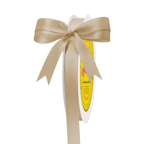 Image of Double Face Tan Satin Ribbon 1 /2 inch X 50 Yards Polyester Tan Ribbon for Gift Wrapping Very Suitable for Weddings Party Invitation Decorations and More