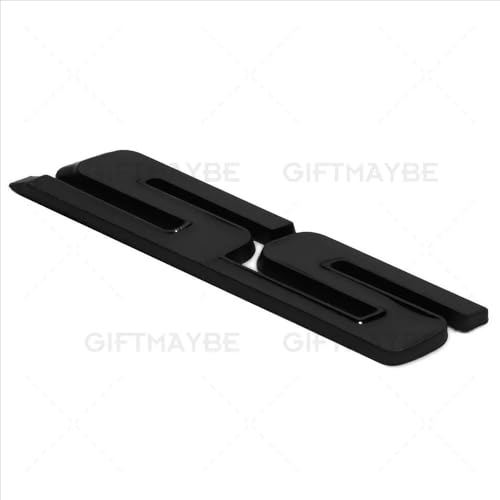 Image of 2Pcs Slant SS Emblems Side Car Badge Decal Compatible with Chevy Camaro Impala Malibu Holden 2010-2026 (Matte Black)