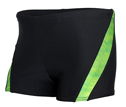Stanteks Schwimmbekleidung Jungen Badehose Kinder Badeshorts Shorts SK0035, 158, Schwarz / Grün