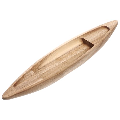 HOMSFOU Barco de madera sin terminar, canoa de pesca náutica, juguete, paisaje oceánico, adorno para centro de mesa, hogar, suministros de proyectos de bricolaje, barco de pesca de madera