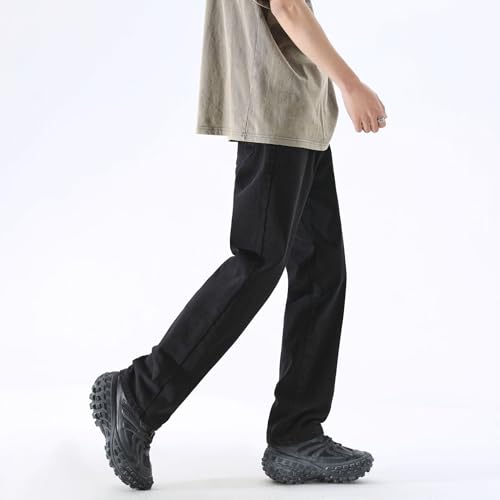 Men's Jeans Vintage Spring Denim Elastic Waist Loose Casual Pants4