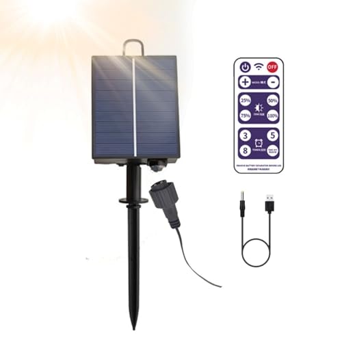 ALINUOYQ Solar Battery Box for Outdoor LED String Lamp Solar Panel Controller with 8 Remote Control...