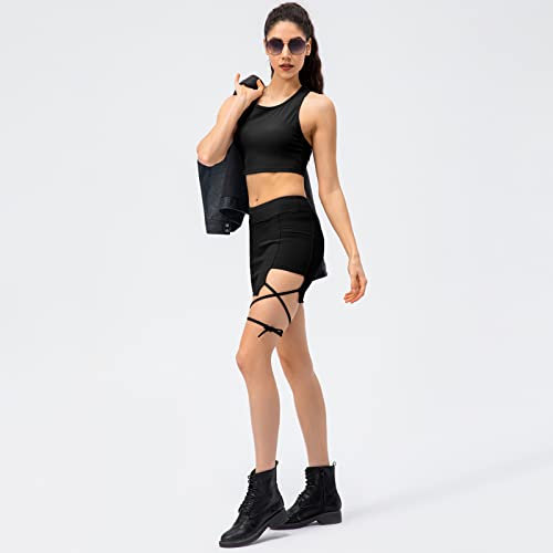 Saias de tênis femininas com bolsos 2 em 1 shorts espovos forro para treino de golfe