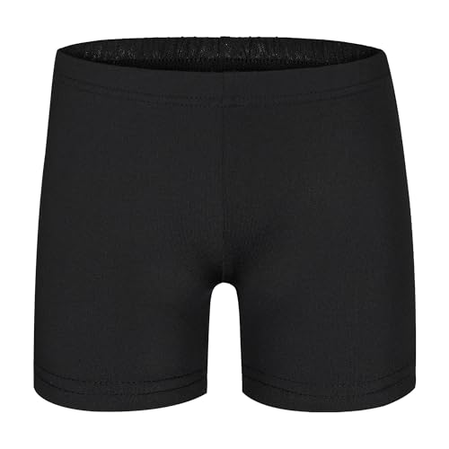 ZNYUNE Turnanzug mädchen Shorts Bunte Funkeln Gymnastik Trikots Farbverlauf Gymnastikanzug für Mädchen Strass B393 GreyBlack 10A