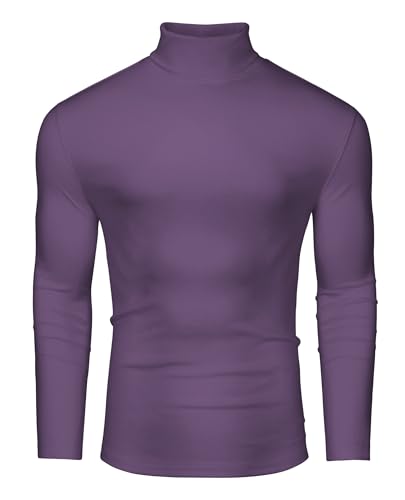 DEMEANOR Mens Turtleneck Long Sleeve Lightweight Slim Fit Pullover Sweaters Casual Base Layer Thermal Knit Top