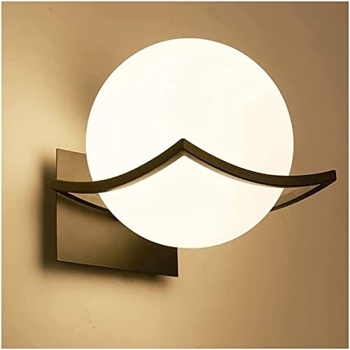 Aplique de pared E27 con bola de vidrio moderna y base dorada para iluminar el dormitorio