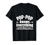 Photo Gallery pop-pop knows everything funny dad papa grandad grandfather maglietta Photo Gallery pop-pop knows everything funny dad papa grandad grandfather maglietta