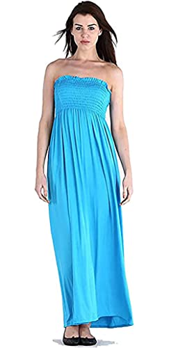 Robe longue bustier bandeau en jersey élastique pour l'été