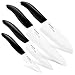 Kyocera Advanced Ceramic Revolution 4-Piece Knife Set: Includes 7-inch Chef's, 5.5-inch Santoku, 4.5-inch Utility and 3-inch Paring-Black Handle w/ White Blades