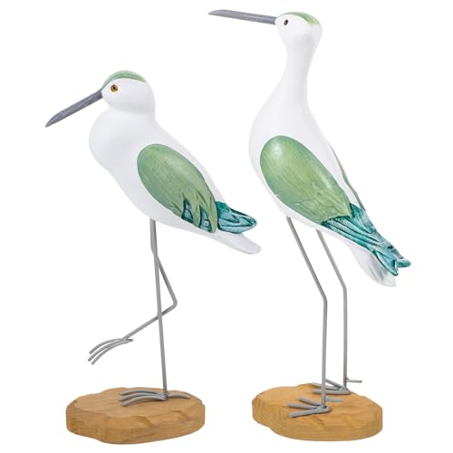 HEALLILY 2pcs Coastal Decor Wooden Seagull Figurine...