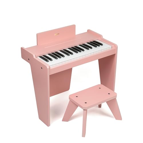 ZIPPY Kids Piano Keyboard, 37 Keys Digital Piano for Kids, Music Educational Instrument Toy, Wood Piano for 3+ Girls and Boys (Pink Basic)