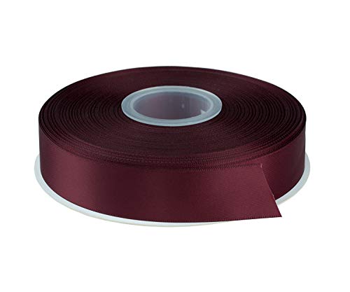 AVANAVA 1 Inch Wide Double Face Satin Ribbon - 50 Yards (277-Burgundy)