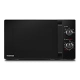 Toshiba MW2-MM20P(BK) - Forni a microonde standard, 20 Litri, 800 W, 5 livelli di potenza con pratica funzione di scongelamento, illuminazione a LED interno/Nero