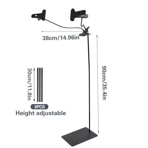 Embroidery Floor Stand for Hand Work, Hand Embroidery Hoop Cross Stitch Lap Stand, Black Adjustable Removable Floor Desktop Clip for Cross Stitch, Needlepoint