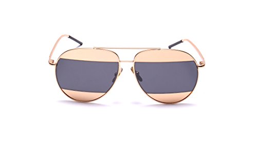 GAMT Double Color Aviator Sunglasses For Men Gold Frame Grey Lens