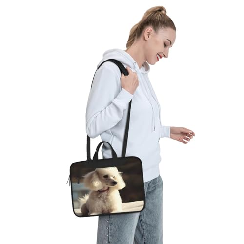 Maletín para laptop 14 pulgadas unisex con diseño French poodle miniatura 7