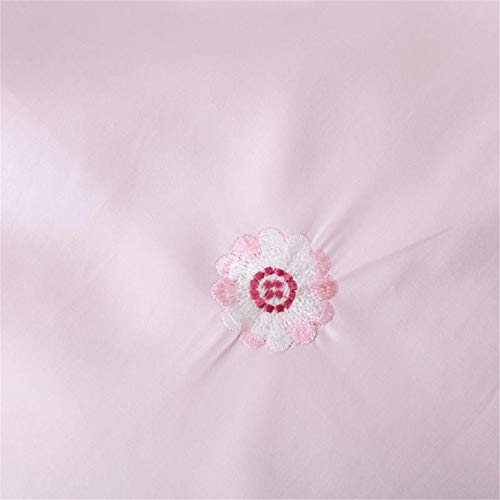 Ropa de cama de algodón egipcio blanco y rosa de lujo con funda nórdica suave tamaño King 6