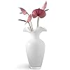 Barski glass vase white glass vase flair top 975 height vase for flower rose tulip made in europe  urban country home decor