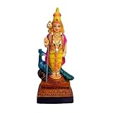 Tongari Estatua decorativa de ídolo de Murugan de mármol polivinílico multicolor (26 cm x 11 cm x 7 cm)