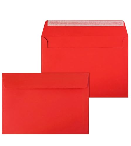 Netuno 20 Briefumschläge Rot DIN C5 16,2 x 22,9 cm 120g elegante...