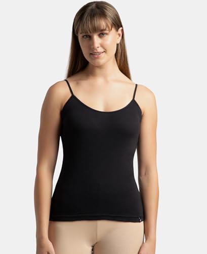 Image of Jockey 1487 Women Super Combed Cotton Rib Camisole with Adjustable Straps and StayFresh Treatment (Pack of 2)