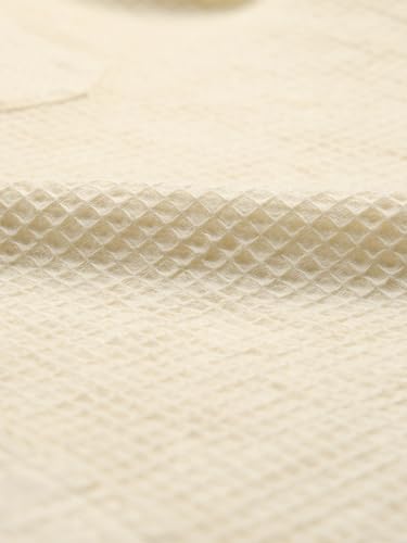 Image of The Souled Store Eggshell White Men and Boys Short Sleeves Collared Neck Button Front Regular Fit Cotton Textured Shirts