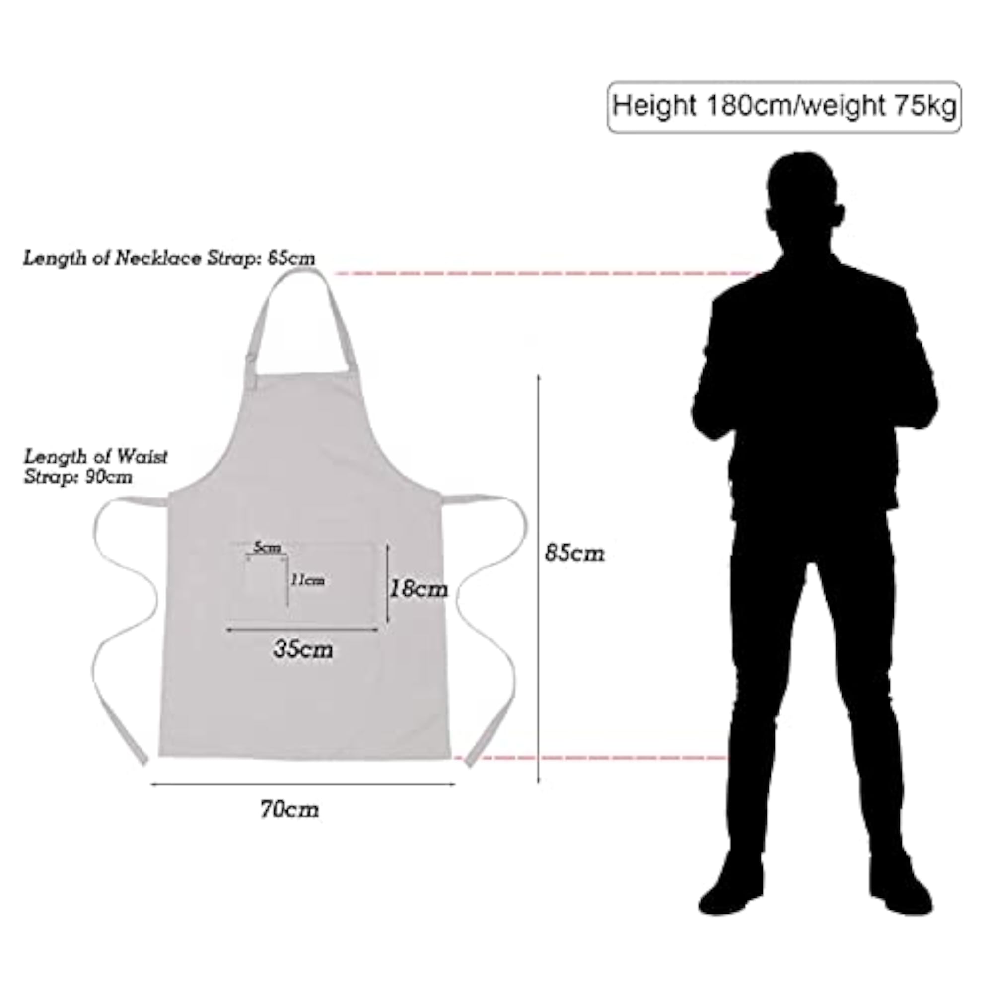 Bib Apron, Canvas Cotton Cooking Apron for Women Men
