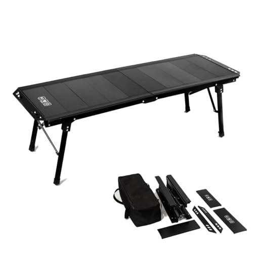 DOGBOO半分折式 IGTテーブル アウトドアテーブル アルミ キャンプテーブル 5ユニット 高さ調節42〜72cm 折り畳み式 コンパクト igt互換 アルミ合金 軽量 収納袋付き(半分折テーブル本体)