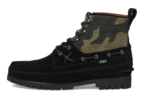 Polo Ralph Lauren Men's Ranger Mid Camo Suede Boot Black/Camo 8 Medium4