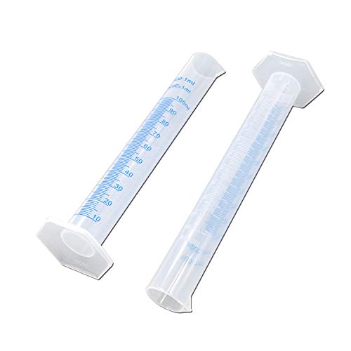 Karcy Graduated Cylinder Measuring Cylinder 100ml Hexagonal Base Transparent, Blue Tick Pack of 3 - Thumbnail 3