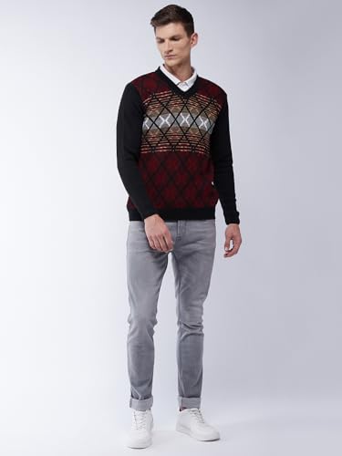 Image of Pivl Men's Winter Geometric Print Sweater - Warmth and Style for The Season||Winterwear||