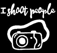 LLI I Shoot People Photographer Funny | Decal Vinyl Sticker | Cars Trucks Vans Walls Laptop | White | 5.5 x 4.9 in | LLI1380