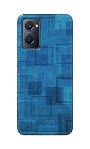 Image of Printed Hard Back Cover Case for Realme 9i 4G Back Cover (Plain Azure Blue) -1302