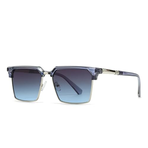 Lunettes de soleil polarisées demi-monture rétro mixtes