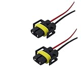AKOOSY 2 pièces Adaptateur Femelle avec Faisceau de Câbles pour Phares et Feux Antibrouillard Résistant Chaleur Facile à Installer Remplacement et Extension pour Ampoules LED Voiture et