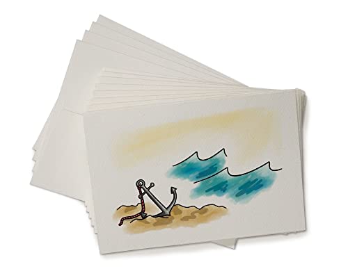 Sugartown Greetings Coastal Anchor Cards - 24 Anchor Note Cards with Envelopes - Nautical Ocean Note Cards Perfect for Beach Thank You Cards or Thinking of You Cards
