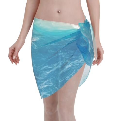 Falda De Playa Tema De Playa Tropical Gasa Traje De Baño Chal Natación Mujer Bañador Sarongs Bikini Traje De Baño De Gasa Falda para Piscina