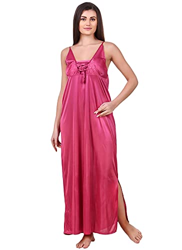 Image of Fasense Women's Satin Maxi Casual Nightgown