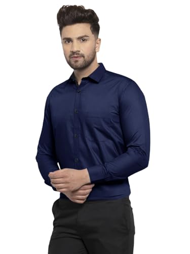 Image of Pinkmint Mens Long Sleeve Button Down Shirt for Men Collared Casual Formal Soild Shirt