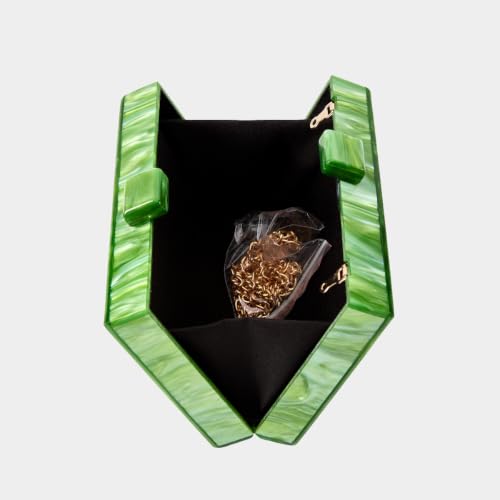 Image of RomanticDesign Women Acrylic Handbag Rattan Woven Pattern Square Box Crossbody Handbag Shoulder Bag Chain Purse