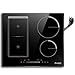 Cooksir Induktionskochfeld 4 Platten mit Stecker, Kochfeld Autark, Einbau 59cm, 3500W, Kombizone für Grill, Slider-Touch-Steuerung, Schwarze Keramikglasplatte, 220V, 50Hz, 16A Steckerdose