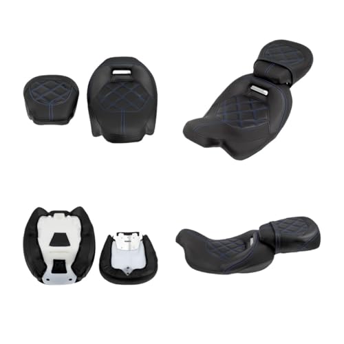 Cojín de cuero premium para asientos Touring Road King y Electra Glide acabados de alta costura 5