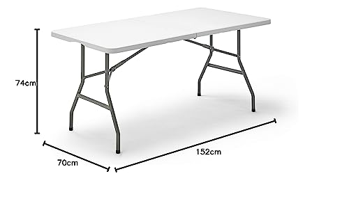 Miniatura 10 de Kg Kitgarden - Mesa Plegable Portátil Multifuncional, 152x70x74cm, Blanco