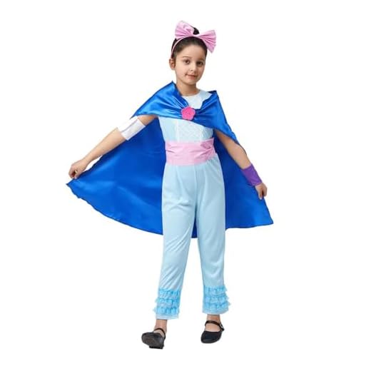 Lito Angels Disfraz de Vestido Bo Story con Capa y Diadema para Niñas Talla 9-10 años, Azul