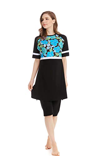 KXCFCYS Surfing Suit Short Sleeve Modesty Swimsuit Bikinis Costume Swimwear for Women Ladies Girls