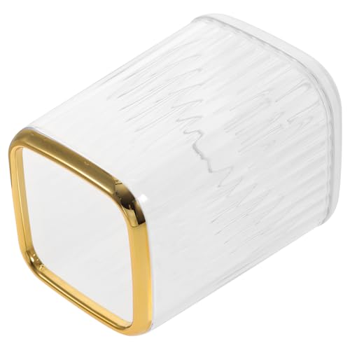 IWOWHERO Portapennelli e Pennelli Trucco Trasparente Bianco Organizer Desktop per Ufficio e Studio Multiuso per Pennelli Make Up Mascara e Accessori Cosmetici Design Stabile e Leggero