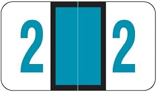 Doctor Stuff - File Folder Labels, Number 2, POS 3500 Match - PONM Series Chart Stickers, Blue, 15/16" x 1-5/8", #2, 500/Roll